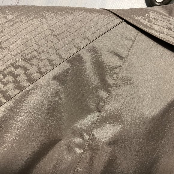 Vintage British Mist Trench Coat Shimmering Champagne Rain Size 12 Petite - Picture 10 of 16